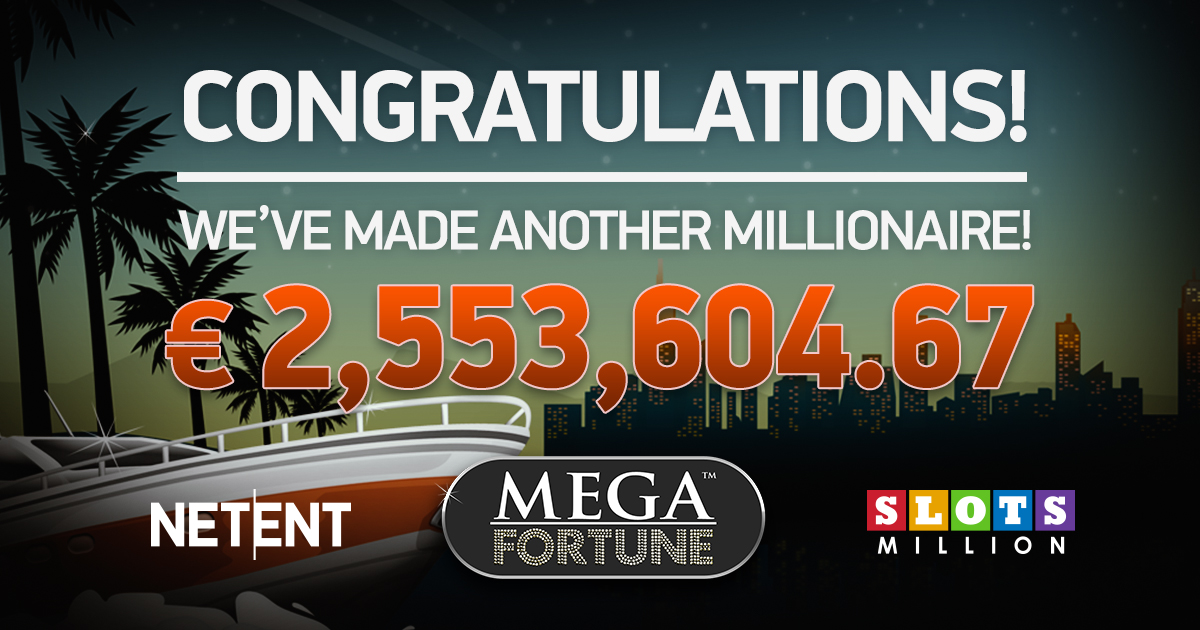 NetEnt's Mega Fortune™ slot secures SlotMillion's first ever millionaire, NetEnt